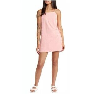 Nordstrom BP Dress Faux Wrap Lined Pink Sundress Adjustable Straps Women Large